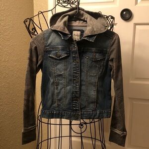 Mudd Blue Denim Jacket with Grey Camo Sleeves & Hood 14